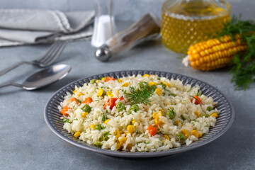 Turkish cuisine; vegetable pilaf is also known as spring pilaf. Turkish name; Sebzeli pilav or bahar pilavi