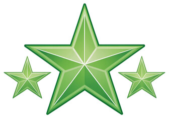 Star shape. Star icon.  green star in png. Rating symbol 