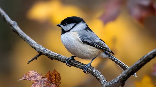 carolina chickadee bird at a branch singing video