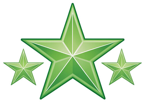 Star shape. Star icon.  green star in png. Rating symbol 