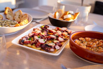 Sea food at sunset