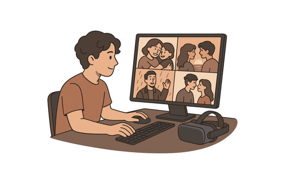 immersive memory designer crafting emotional virtual experiences from past events flat vector illustration style isolated on white background