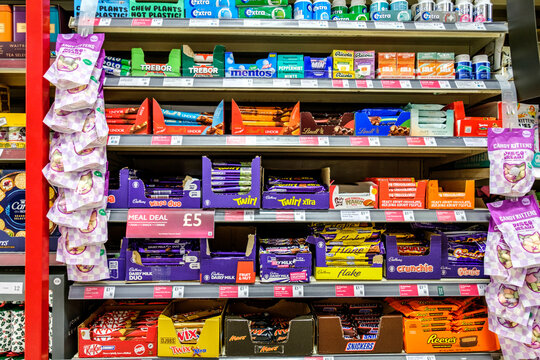 Selection of Bars Of Chocolate And Sweets Confectionery