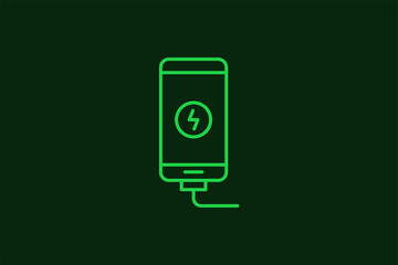 the phone is charging illustration in flat style design. Vector illustration.	
