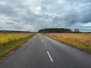 Road with a few trees in the background