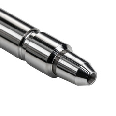 Metallic nozzle with threads png metal png tool png industrial png hardware png engineering png silver png component png machine png connector png transparent background image