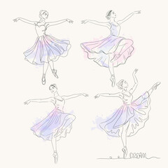 Vector illustration silhouette of a ballerina's logo, silhouette of a ballerina's logo icon, silhouette of a dancer, dancer's pose highlighted on a white background.