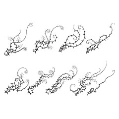 Decorative Swirl Ornament. Elegant Floral Decoration Set