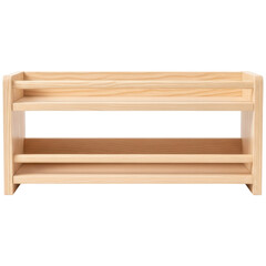 Minimalist natural wood two tier shelf for home organization and display