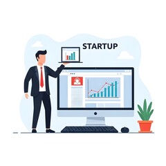 Startup Success Visualizing Growth with Charts and Technology