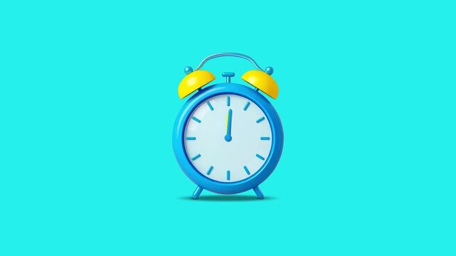 Retro alarm clock ion animation .4k video