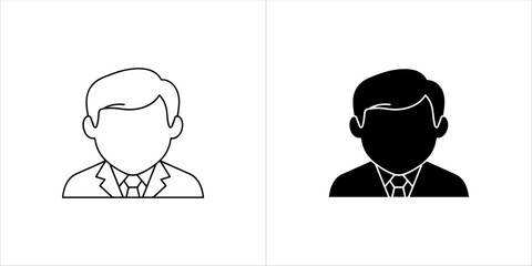 Outline and solid man icon