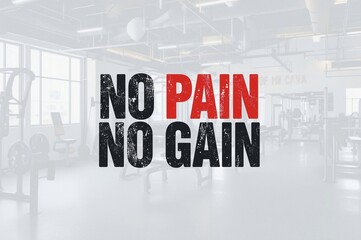 Gym workout motivation; "No Pain No Gain" poster