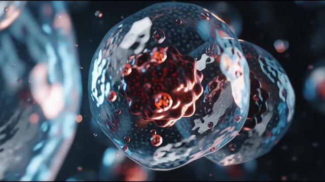 Hydration support electrolytes minerals health. Hydration therapy recover. Nutrition performance. Sports drink energy. Microscopic view of cells with glowing elements and vibrant details.