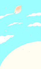 桜吹雪　縦長　背景