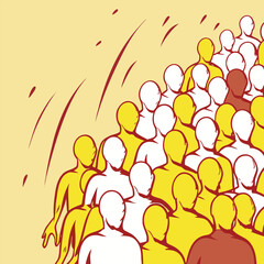 Abstract Crowd Silhouettes of Varied Human Body Shapes Vector