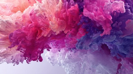 Fototapeta premium Dynamic colorful paint swirling in water. Abstract background and creative design banner with liquid motion for artistic concept.
