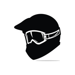 vector illustration of a black helmet motocross