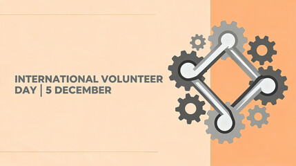 The gear element represents the spirit of volunteerism, collaborative operation, and public welfare, and is suitable for volunteer promotion and public welfare advocacy scenarios.
