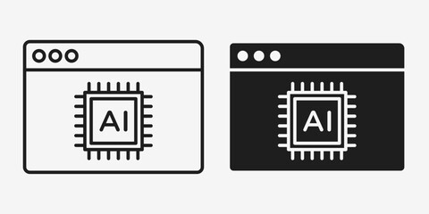 Minimal gray vector optimization icon in AI format, perfect for performance, automation, and digital technology designs.