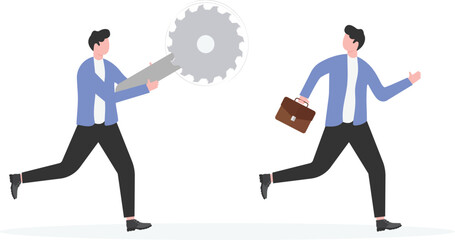 Jealous colleague or coworker envy for other being better or promoted,
