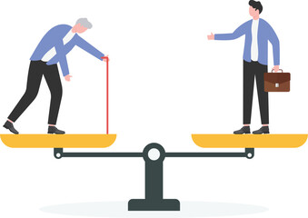 A Justice scale with work and health care
