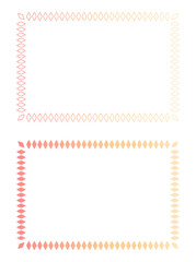 ひし形フレームセット 暖色グラデーションの飾り枠