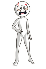 Angry Cartoon Character PNG | Emotion Pose Illustration | Mad Expression Clipart