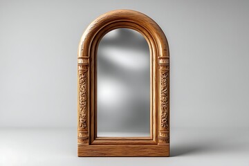 Rustic arched wooden mirror decor high resolution picture