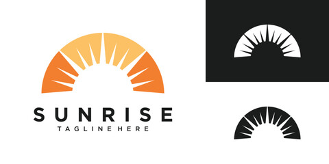 Sunrise logo design with geometric shape