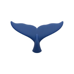 Blue Whale Tail Fin Showing From Transparent Background Nautical Ocean Marine Life Symbol