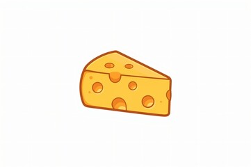 Cartoon cheese wedge, white background, food illustration, recipe website