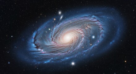 Fototapeta premium Vast Spiral Galaxy Adrift Among Distant Stars