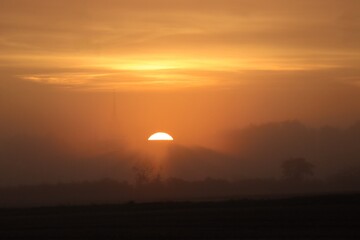 Church tower in the half-Sun