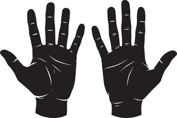 Obraz premium Two open black hands silhouette facing forward