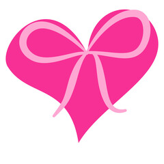 Pink heart with bow