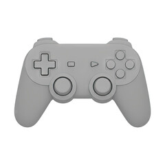 Gray Video Game Controller on a Transparent Background with Buttons and Joysticks for Gaming Entertainment
