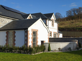 Luxury housing development in rural area of Renfrewshire in Scotland