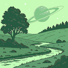 landscape with trees