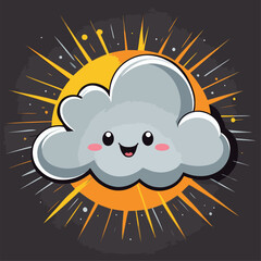 cute cartoon cloud vector image