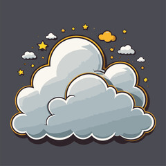 cute cartoon cloud vector image