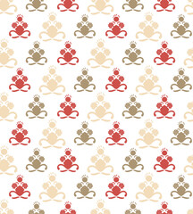 Abstract shapes, reminiscent of flowers in an unusual vase, form a seamless background for textiles, invitations, postcards.