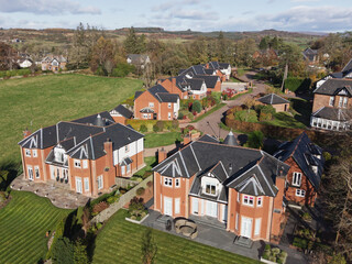 Luxury housing development in rural area of Renfrewshire in Scotland