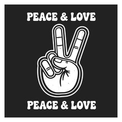 Obraz premium Peace and Love Hand Gesture Icon for Positive Vibes and Unity