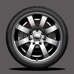 Obraz premium cool cartoon vector image of car rims