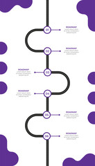 Naklejka premium Purple 6 Steps Roadmap Infographic