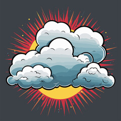 cute cartoon cloud vector image
