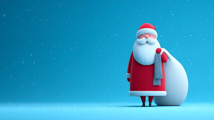 santa claus holding bag of presents