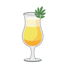 Tropical cocktail drink vector illustration