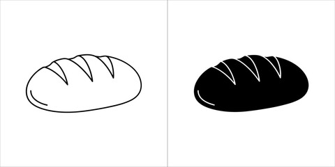 Bread loaf icon in black and white